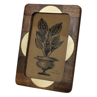 Frame Teak Semi Circle Brass 4x6
