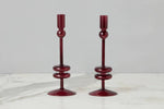 Candlestick Glass, Medium, Merlot Red