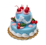 Candle 2-Tier Cake Blue - 7"h x 6.5w