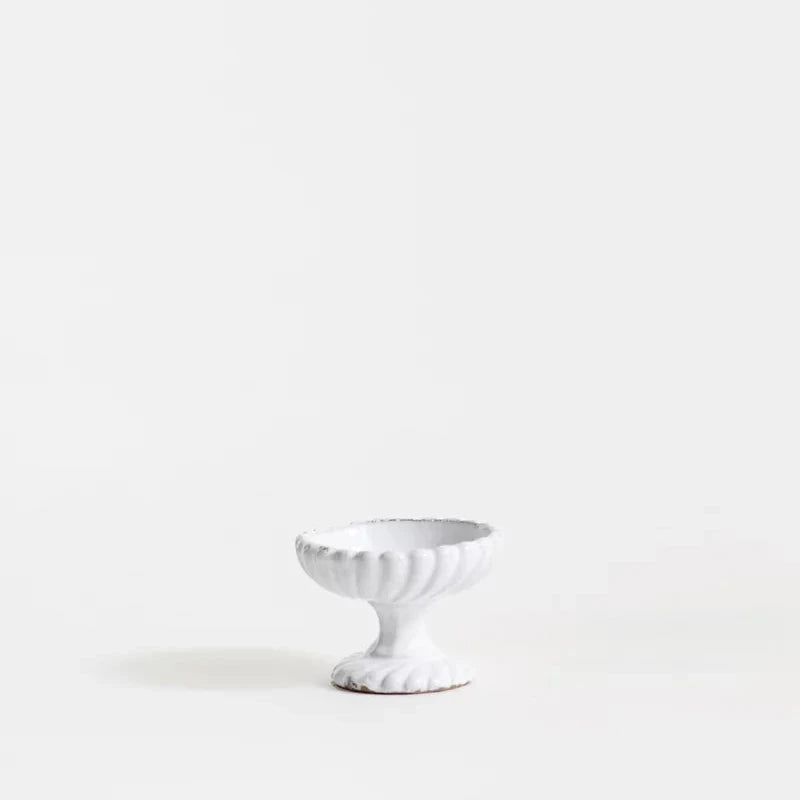 Astier de Villatte Peggy Incense Holder in White – Handmade black terracotta clay with milky white glaze, made in Paris