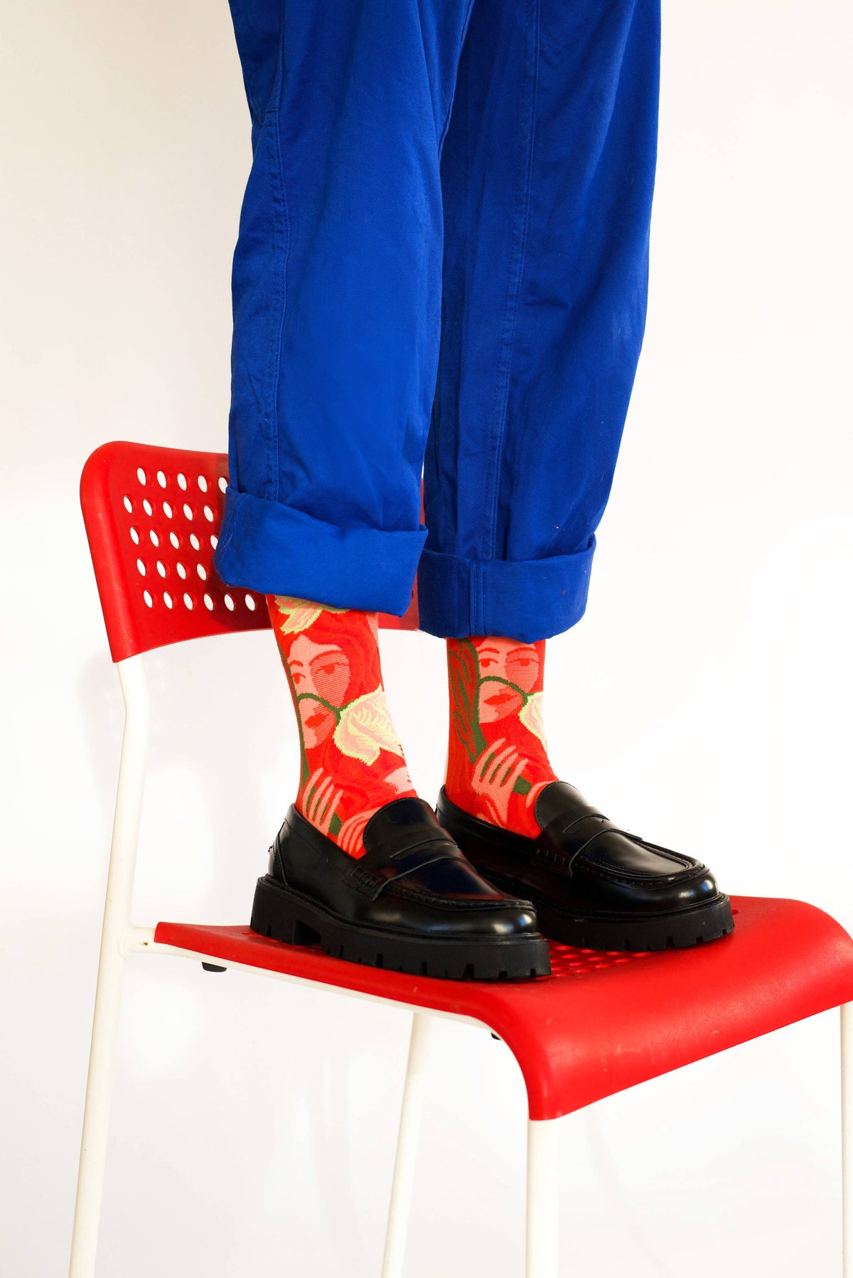Socks Visages Red