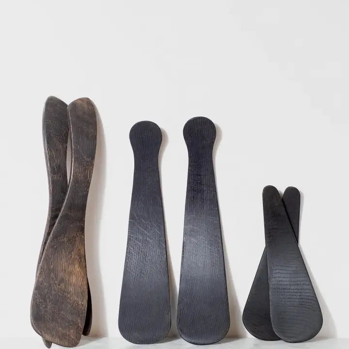 Large Ebonized Oak Salad Tossers