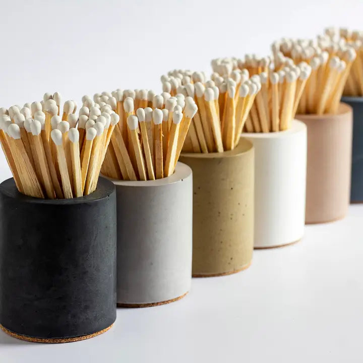 Match Striker Concrete Cylinder: Grey