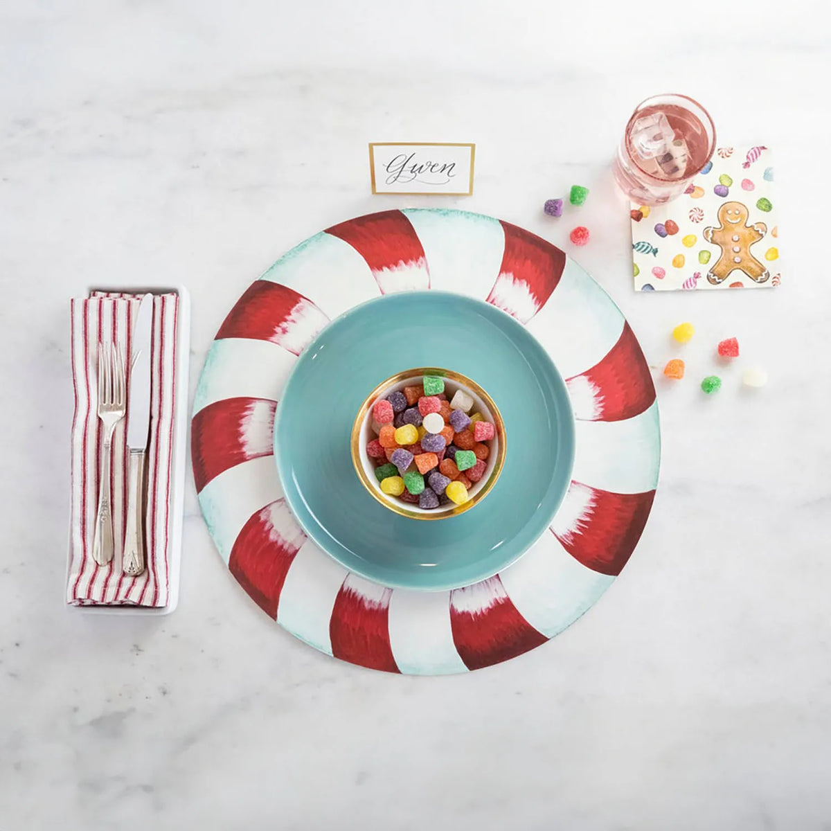 Placemat Paper - Die Cut Peppermint