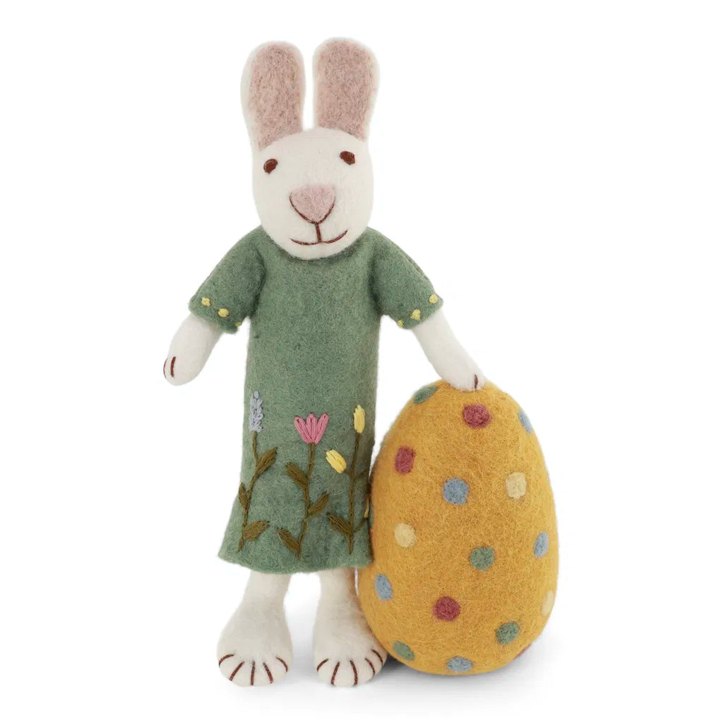 Bunny medium w/Green dress and big egg
