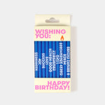 Wishing You: Long 5" Birthday Candles (10 Pack), Royal Blue
