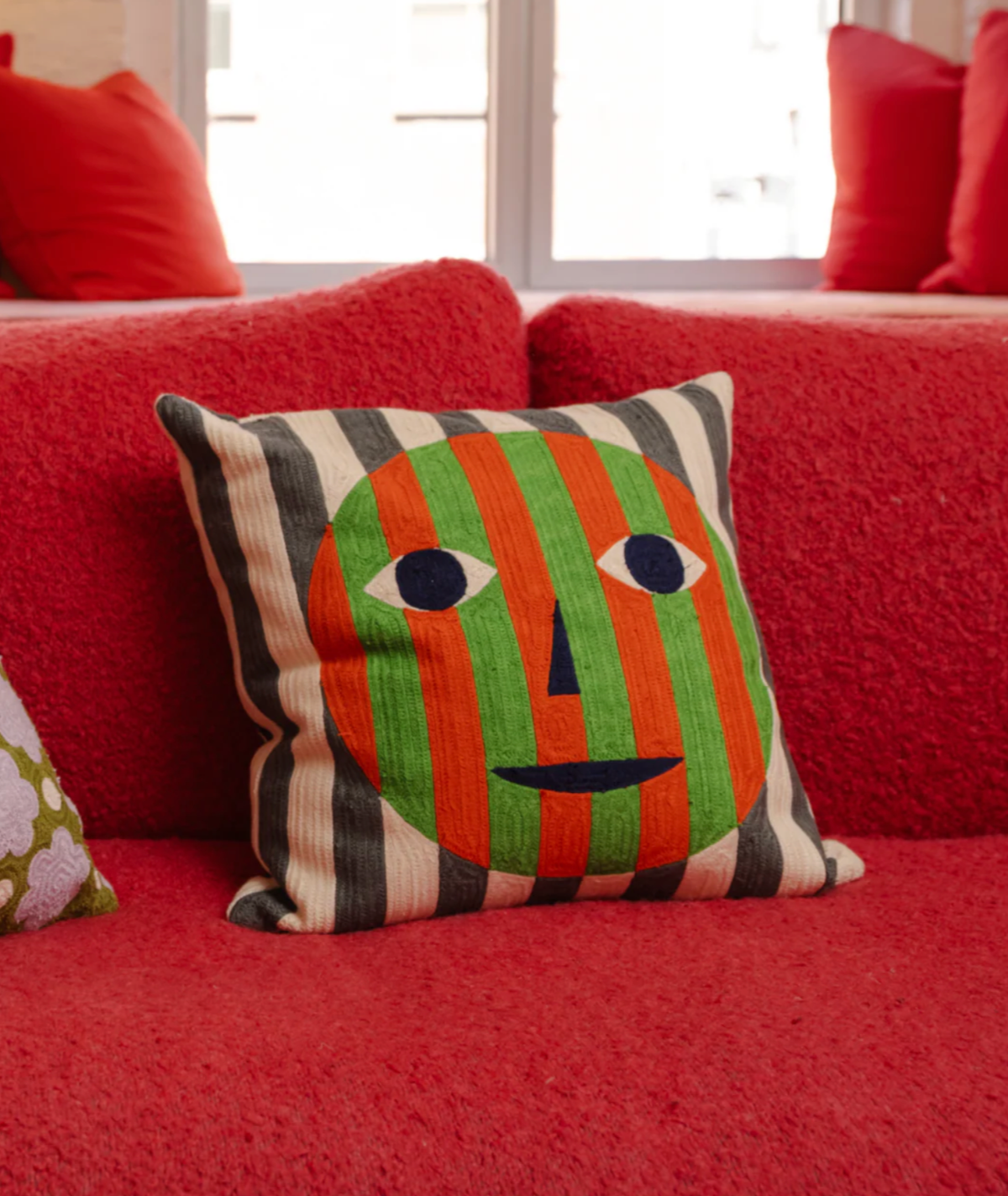 Everybody Embroidered Pillow, 18x18"