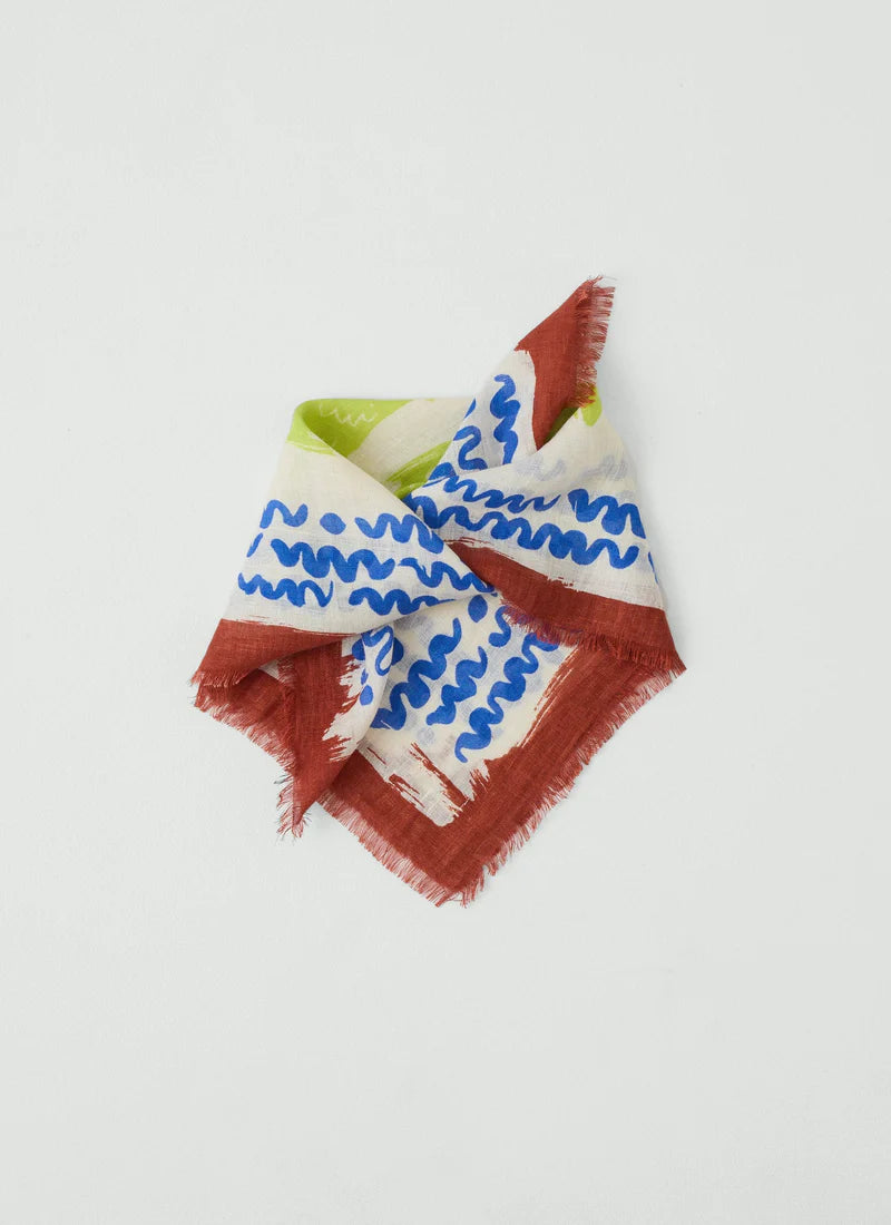 Bandana Market Fish Linen Ecru