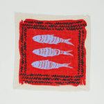 Bandana Market Fish Linen Poppy
