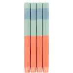Candle mixed pack of 4 - 10" Opaline pompadour & rust