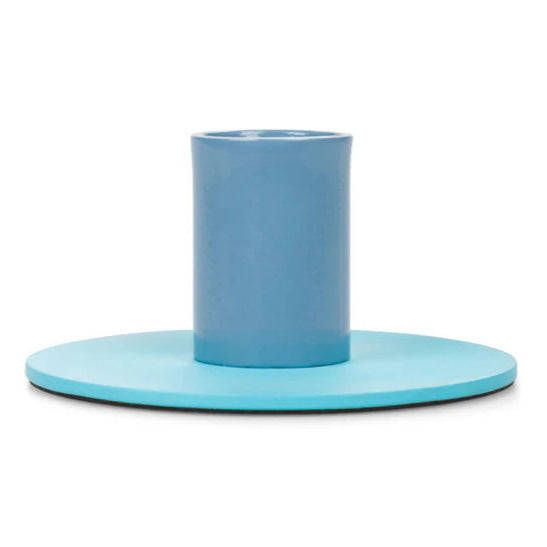 Candle holder metal two color - Pompadour/Powder Blue