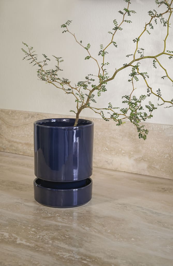 Pot Individual Box Set Hoff Glazed Sapphire 4.7"