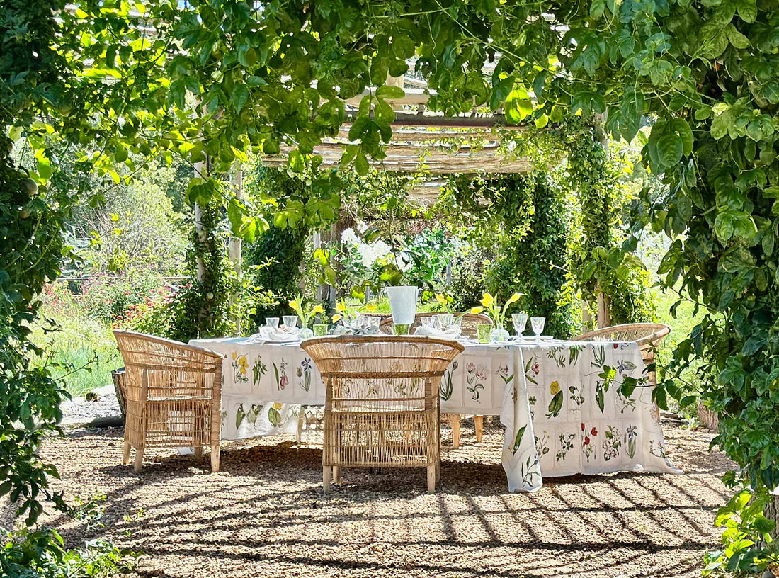 Tablecloth S&B x JD 'Botanical Tiles' linen