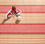 Washable Rug: Framboise Ticking