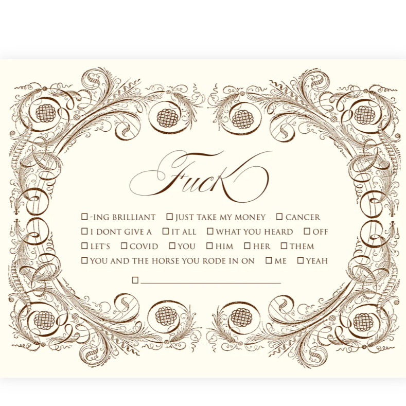 Fuck Checklist Greeting Card