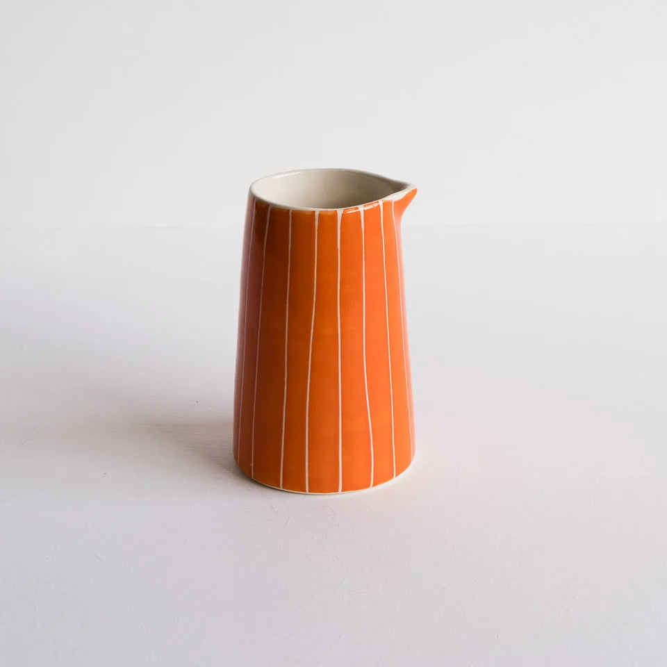 Creamer Sgrafitto Stripe - Tangerine
