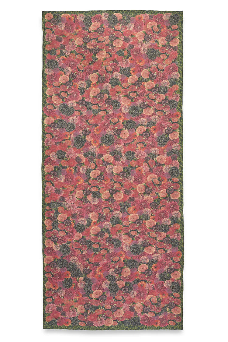 Tablecloth Dahlia Linen Red & Purple 65"x98"