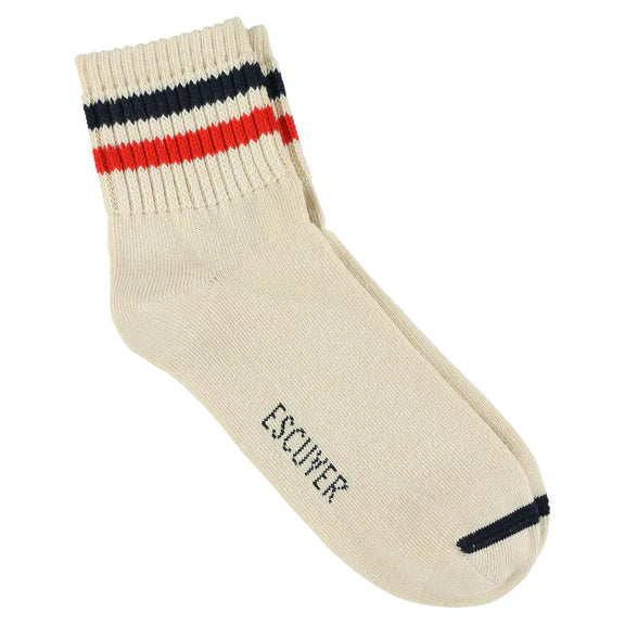 Socks Ecru/Blue/Orange Ankle