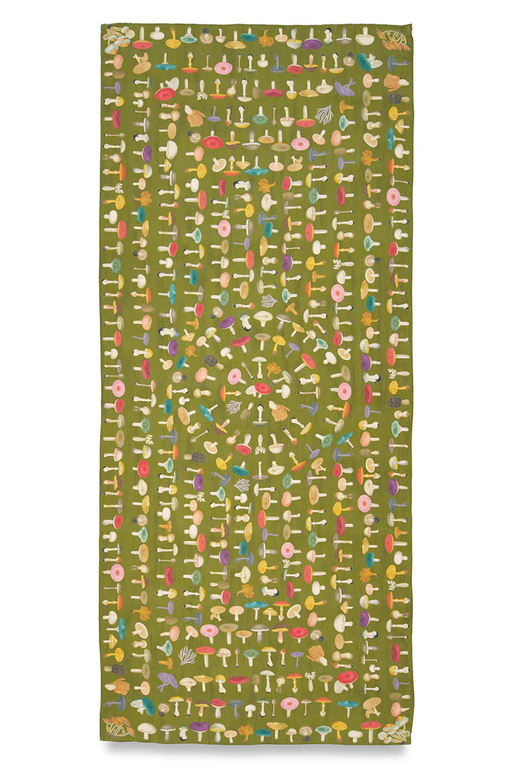 Tablecloth S&B x John Derian Green 'Fungi' Linen
