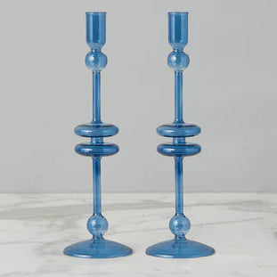 Candlestick Med Sapphire Blue