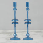 Candlestick Med Sapphire Blue