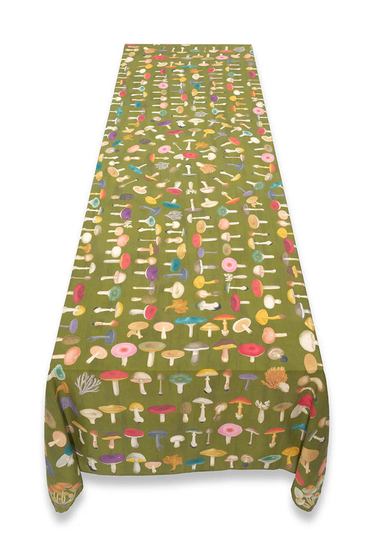 Tablecloth S&B x JD White 'Fungi' Mushroom Linen