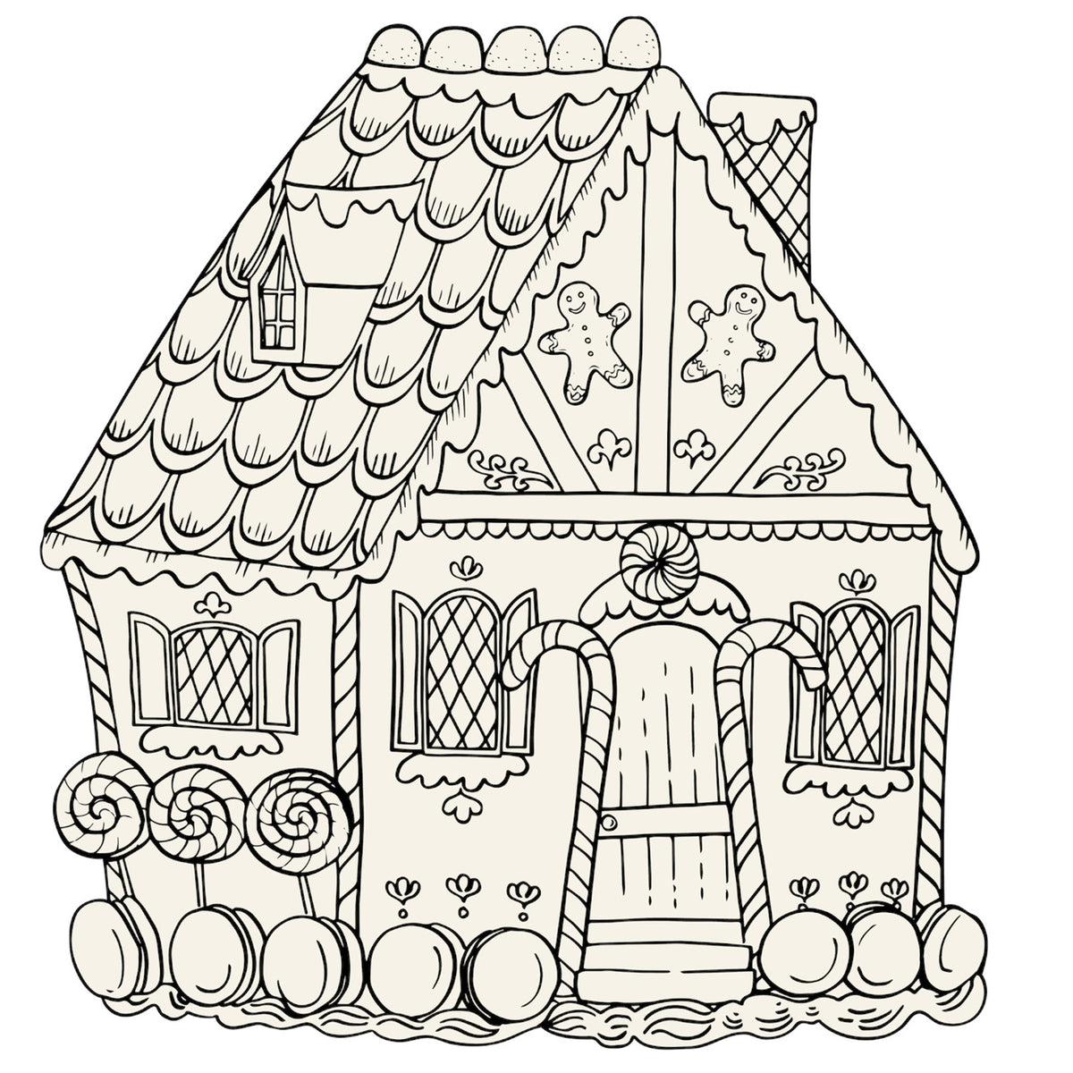 Placemat Paper - Die Cut Gingerbread House (coloring)