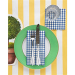 Napkin Cocktail Navy Painted Check