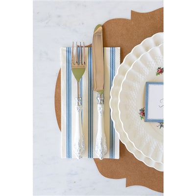 Napkin Guest Cornflower Blue linen stripe