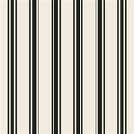 Napkin Cocktail Black Linen Stripe