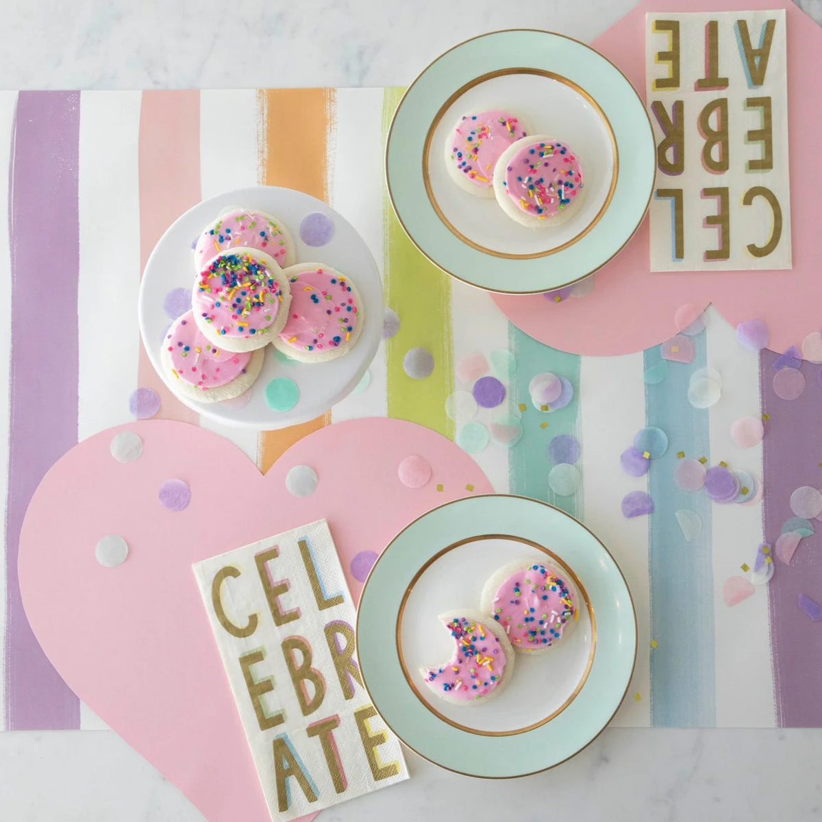 Placemat Paper - Die Cut Pink Heart