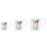 "three sizes view of the My Dog Mug by Marin Montagut, featuring a playful dog illustration with vibrant details."