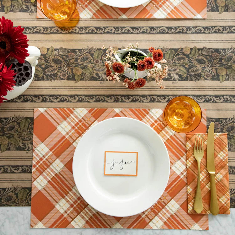 Placemat Paper - Orange Plaid