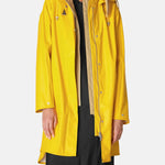 Ilse Jacobsen Light True Rain Raincoat Rain71 in A-line shape with detachable hood, adjustable cuffs, and side seam pockets, waterproof PU fabric, available in size 38/Small/8/10