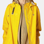 Ilse Jacobsen Light True Rain Raincoat Rain71 in A-line shape with detachable hood, adjustable cuffs, and side seam pockets, waterproof PU fabric, available in size 38/Small/8/10