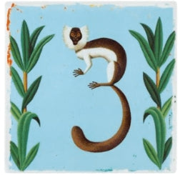 Plaque porcelain Number 3