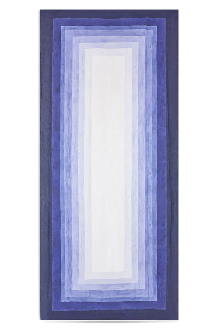 Tablecloth Shades Of Blue Striped Linen