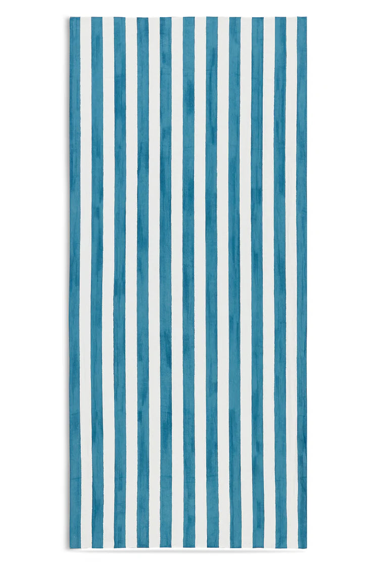 Tablecloth Stripe Linen White & Blue