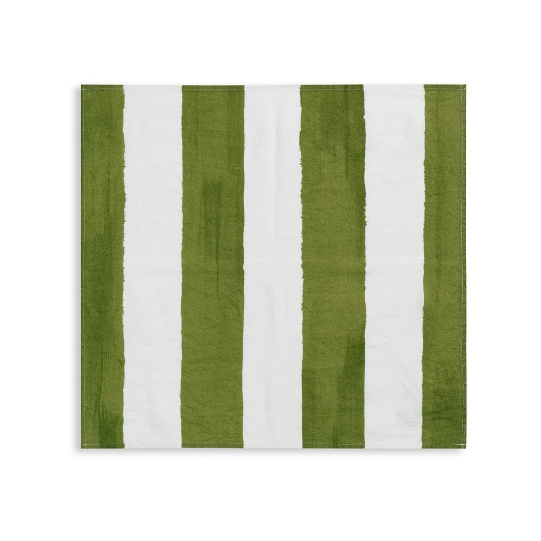 Napkin Stripe Linen Green & White
