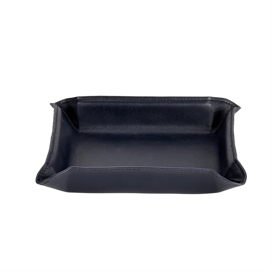 Tray Leather Catchall: Navy