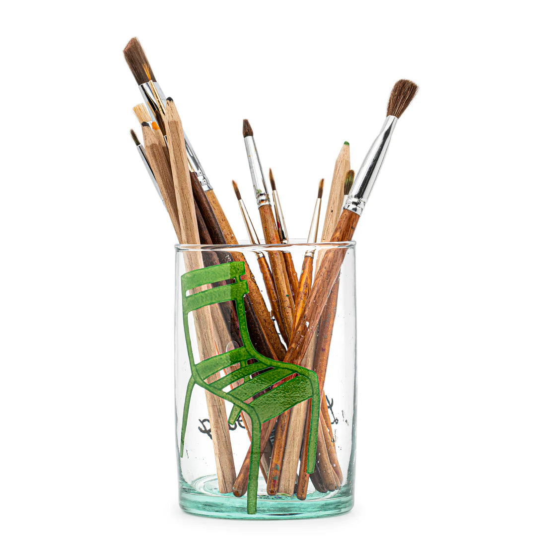 Hand Painted Glasses - Green Chair