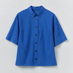 Shirt Cotton Linen Poplin Enamel Blue XS