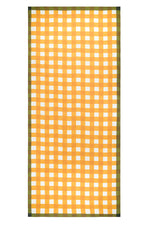 Tablecloth 'Gingham' Linen Mustard Yellow with Avocado Green Trim