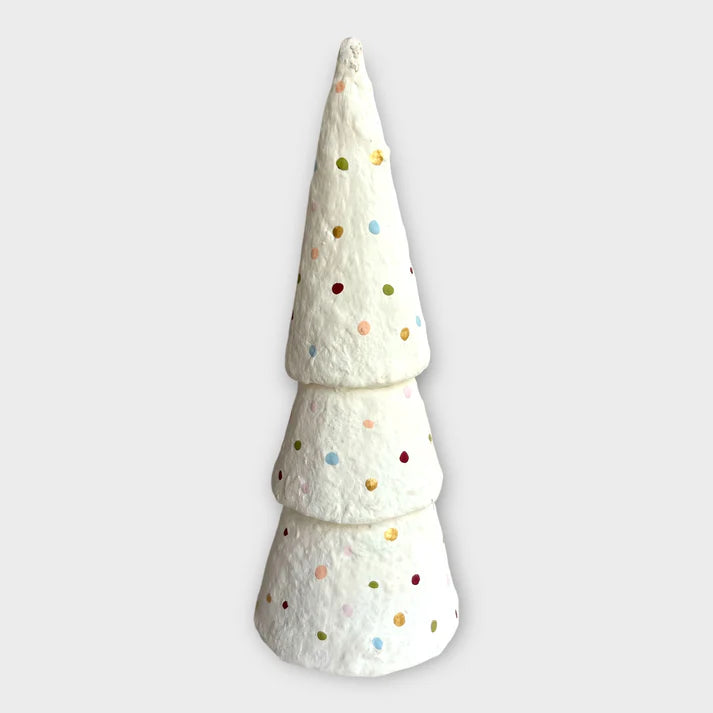 Orn Tree White with Polka Dots