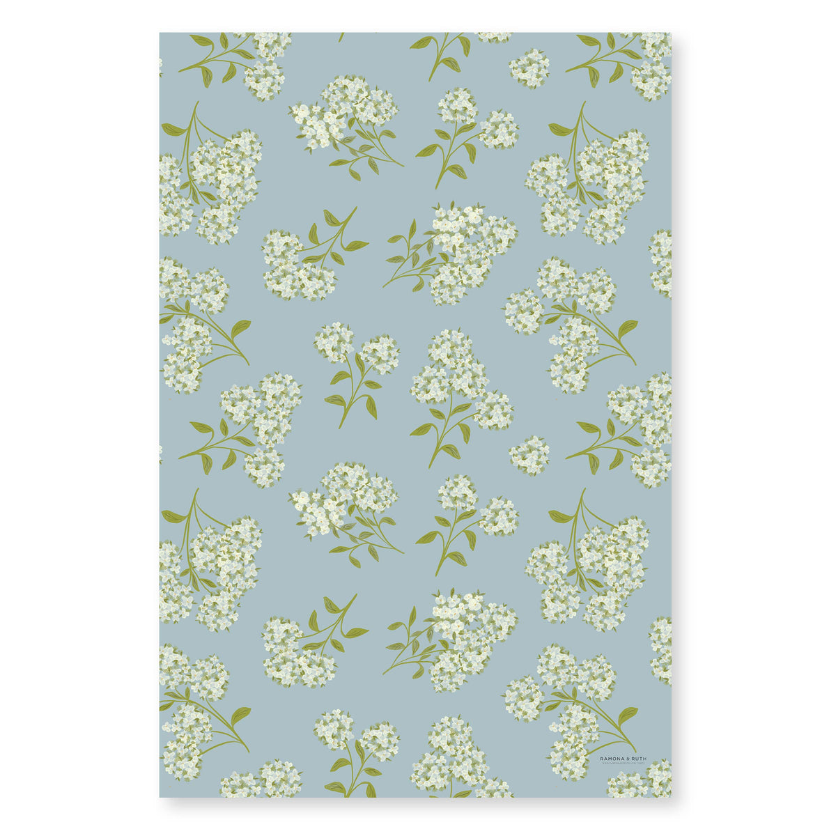Gift Wrap Roll - Hydrangeas