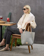 Hana Merino Wool Tote in Granite