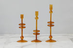 Candlestick Glass, Medium, Amber Orange