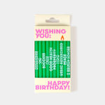 Wishing You: Long 5" Birthday Candles (10 Pack), Green