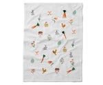 Spring Farm EmbroideredTea Towel