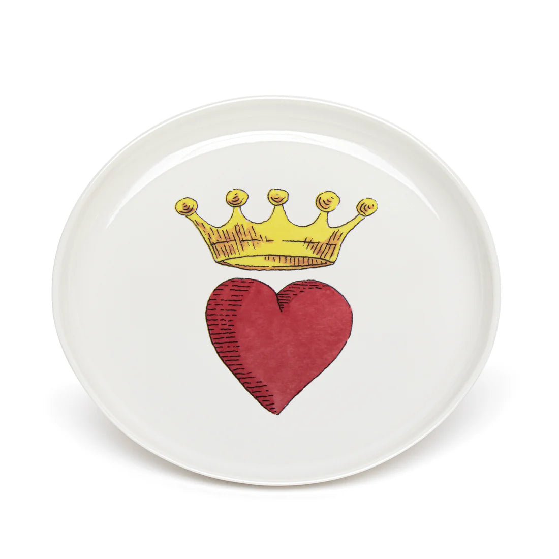 The Dessert Plate Crown Heart by Marin Montagut offers the perfect way to enjoy a treat after a meal or during tea time. This versatile plate also works as a cheese plate.